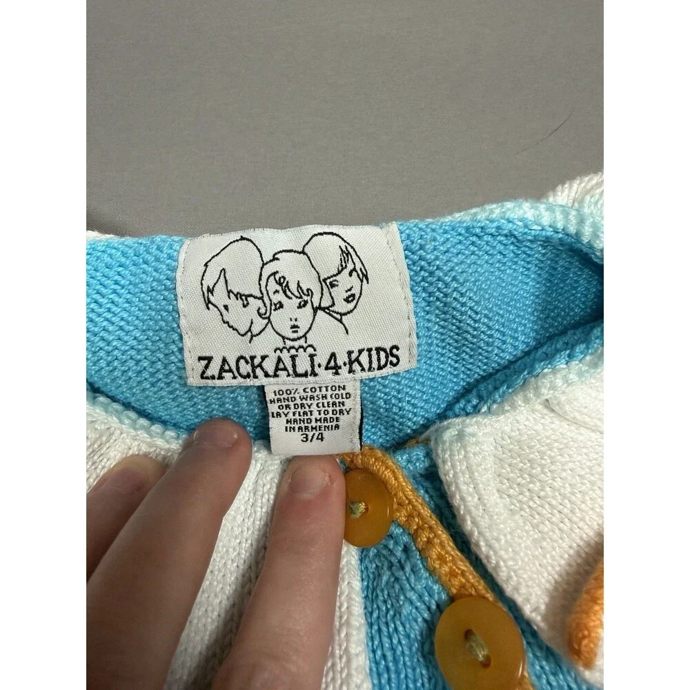 Zackali 4 Kids Blue & White Knit 2-Piece Outfit Set Size 3/4